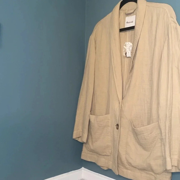 Madewell tan oversized 100% cotton blazer - medium - NWT - Picture 5 of 7